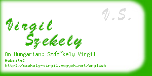 virgil szekely business card